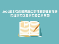 最新北京市普通高中新课程新教材实施市级示范区和示范校名单公示！
